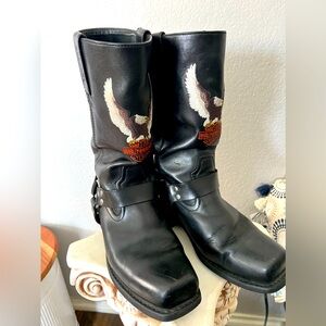 Harley-Davidson Black Sierra Eagle Oil Chemical Resistant Boots Size 9.5